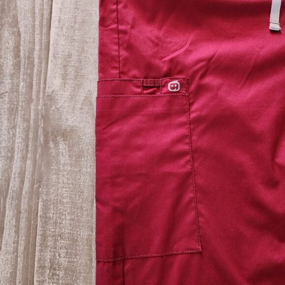 Wonder Work Mens Red Scrub Pants Drawstring Waist FSU Embroidery Large - Picture 6 of 12